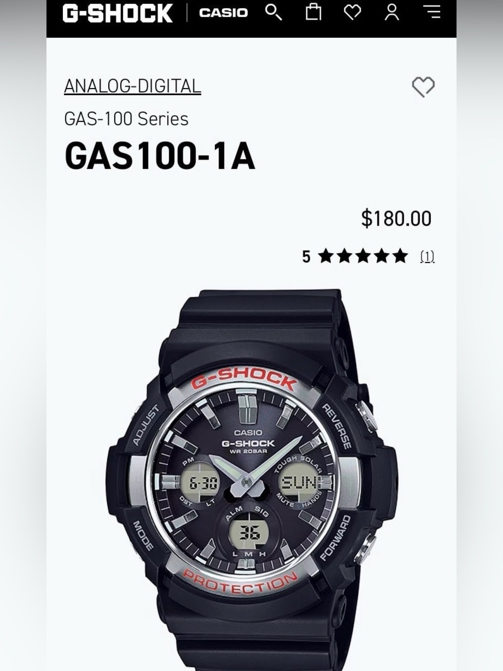 New G-SHOCK ANALOG-DIGITAL GAS-100 Series